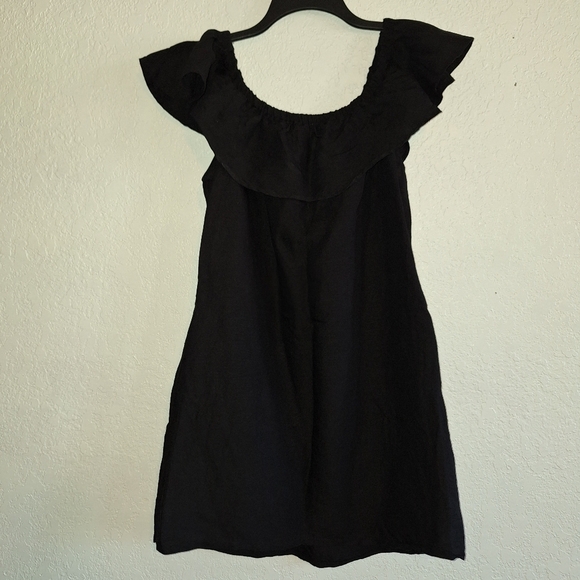 Tommy Bahama Other - Tommy Bahama Off The Shoulder Dress Cover Up Black Linen Blend Beach Summer M
